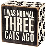 Primitives by Kathy Signo clásico de la caja- gatos bienvenidos 3&quot- x 3&quot- Negro